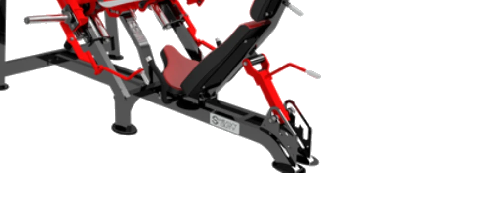 Leg Press 45 da linha Heavy Duty Supreme — estrutura reforçada com detalhes vermelhos